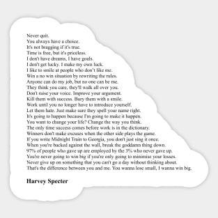 Harvey Specter Quotes Sticker